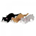 grau Katze liegend - Plüschtier - 24cm 