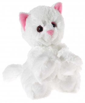 Glitter-Kitty Katzen-Baby weiß Plüschtier - 20cm 